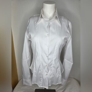 Antilia Femme Size M White Stretch Blouse